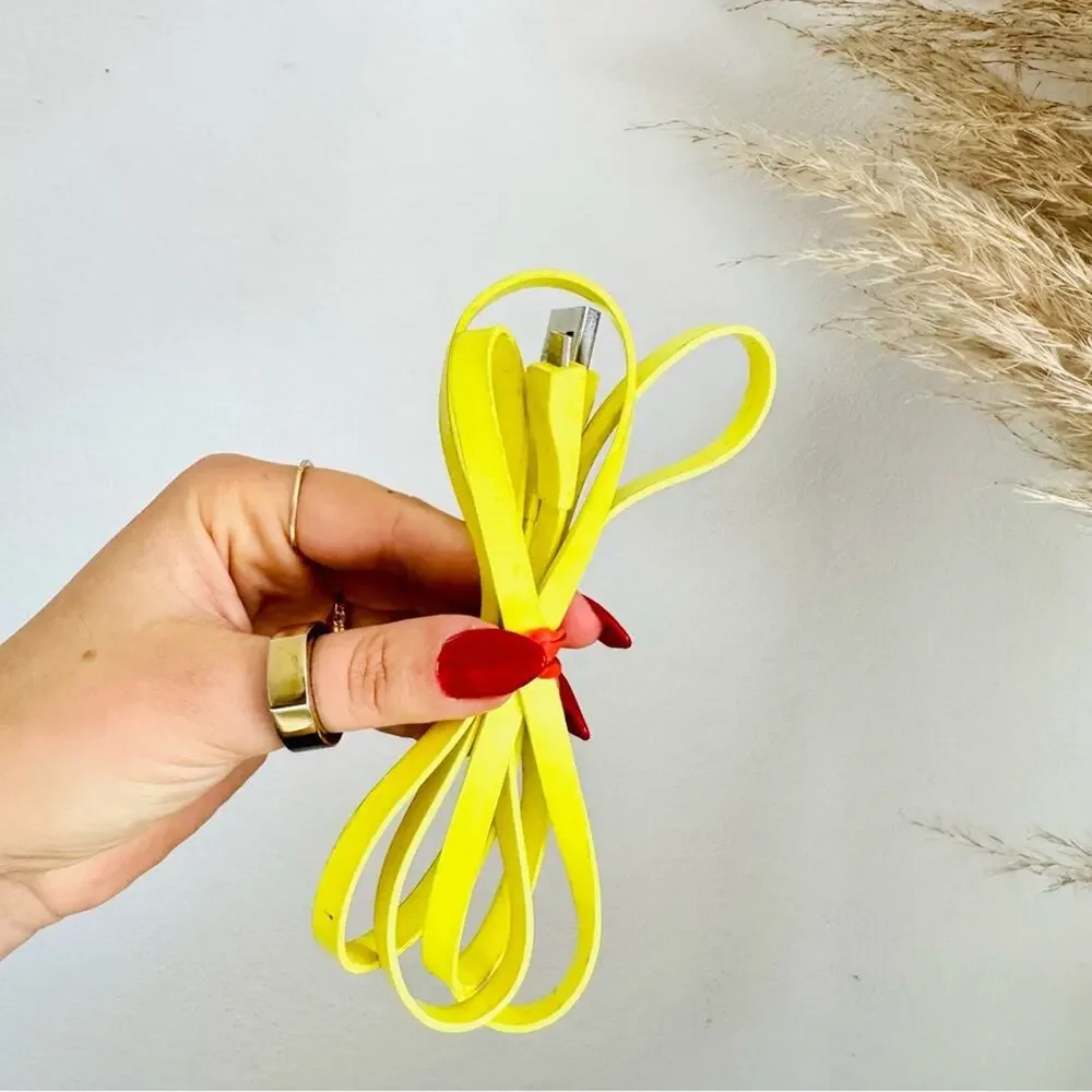 3 APPLE ANDROID iPhone iPad Micro USB Lightning Charger Cable White Yellow Set